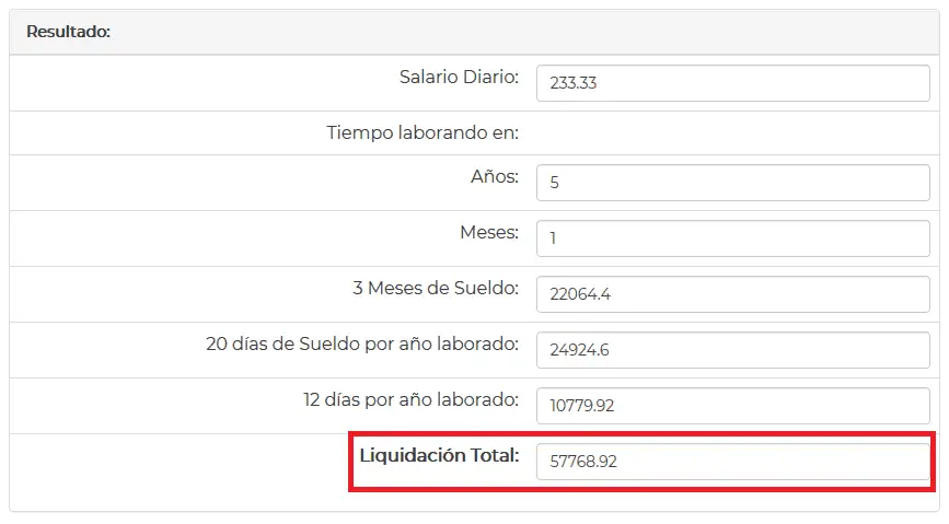 Calculadora de liquidación por baja voluntaria